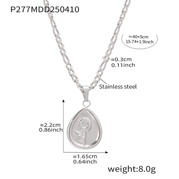 Wholesale Love Flower Pendant Necklace Stainless Steel Plated 18K Gold Geometric Pattern Electroplated Women's Accessories