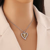Wholesale Love Heart Shape Pendant Necklace In Copper With Double Color Matching Fashion Temperament Stainless Steel Chain