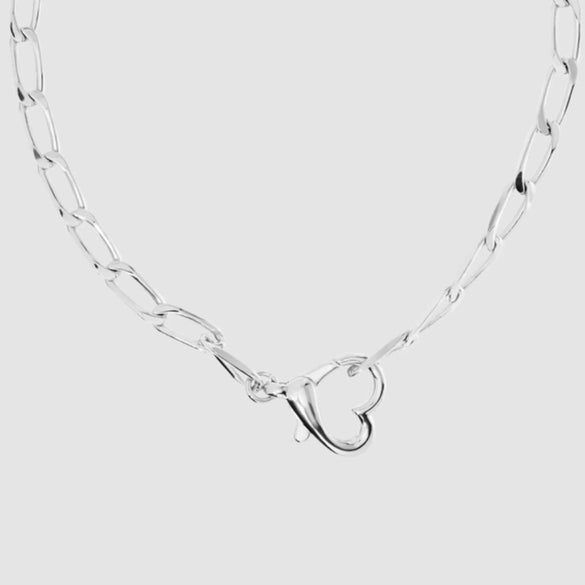 Wholesale Love Lock Necklace Copper Heart Shape Pendant Electroplating O Word Chain