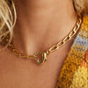 Wholesale Love Lock Necklace Copper Heart Shape Pendant Electroplating O Word Chain