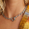 Wholesale Love Lock Necklace Copper Heart Shape Pendant Electroplating O Word Chain