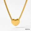 Wholesale Love Necklace Stainless Steel Heart Shaped Clavicle Chain With Snake Bone Chain Electroplated Light Luxury Niche Pendant Jewelry