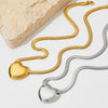 Wholesale Love Necklace Stainless Steel Heart Shaped Clavicle Chain With Snake Bone Chain Electroplated Light Luxury Niche Pendant Jewelry