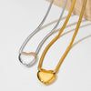 Wholesale Love Necklace Stainless Steel Heart Shaped Clavicle Chain With Snake Bone Chain Electroplated Light Luxury Niche Pendant Jewelry