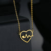 Wholesale Love Pendant Electrocardiogram Heartbeat Titanium Steel Necklace With Electroplating Polishing For Ladies