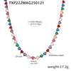 Wholesale Love Shaped 5A Zircon Inlaid Titanium Steel Clavicle Necklace And Bracelet Jewelry Suit With Electroplating For Women