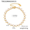 Wholesale Love Shaped 5A Zircon Inlaid Titanium Steel Clavicle Necklace And Bracelet Jewelry Suit With Electroplating For Women