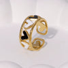 Wholesale Love Shaped Drop Oil Opening Finger Ring In Stainless Steel With Electroplating For Women Simple And Cute