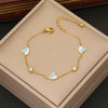 Wholesale Love Stainless Steel Women's Bracelet With Butterfly Gesture And Heart Shape Pattern Electroplated