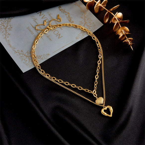Wholesale Lovely Angel Wings Necklace Titanium Steel Geometric Pattern Electroplated For Women And Men