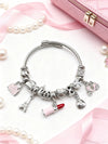 Wholesale Lovely Animal Style Stainless Steel Electroplated Beaded Bracelet With Multielement Oil Drop Rhinestone Jewelry Accessories