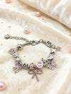 Wholesale Lovely Animal Style Stainless Steel Electroplated Beaded Bracelet With Multielement Oil Drop Rhinestone Jewelry Accessories