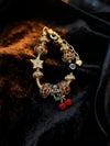 Wholesale Lovely Animal Style Stainless Steel Electroplated Beaded Bracelet With Multielement Oil Drop Rhinestone Jewelry Accessories