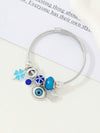 Wholesale Lovely Animal Style Stainless Steel Electroplated Beaded Bracelet With Multielement Oil Drop Rhinestone Jewelry Accessories