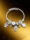 Wholesale Lovely Animal Style Stainless Steel Electroplated Beaded Bracelet With Multielement Oil Drop Rhinestone Jewelry Accessories