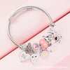 Wholesale Lovely Animal Style Stainless Steel Electroplated Beaded Bracelet With Multielement Oil Drop Rhinestone Jewelry Accessories