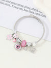 Wholesale Lovely Animal Style Stainless Steel Electroplated Beaded Bracelet With Multielement Oil Drop Rhinestone Jewelry Accessories