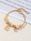 Wholesale Lovely Animal Style Stainless Steel Electroplated Beaded Bracelet With Multielement Oil Drop Rhinestone Jewelry Accessories