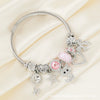 Wholesale Lovely Animal Style Stainless Steel Electroplated Beaded Bracelet With Multielement Oil Drop Rhinestone Jewelry Accessories