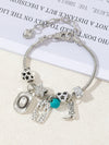 Wholesale Lovely Animal Style Stainless Steel Electroplated Beaded Bracelet With Multielement Oil Drop Rhinestone Jewelry Accessories