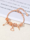 Wholesale Lovely Animal Style Stainless Steel Electroplated Beaded Bracelet With Multielement Oil Drop Rhinestone Jewelry Accessories