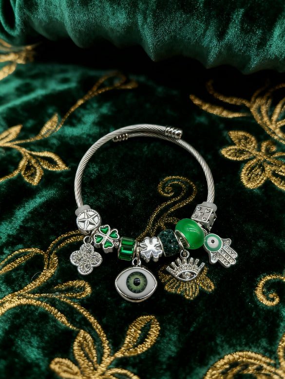 Wholesale Lovely Animal Style Stainless Steel Electroplated Beaded Bracelet With Multielement Oil Drop Rhinestone Jewelry Accessories