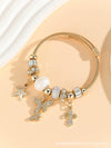 Wholesale Lovely Animal Style Stainless Steel Electroplated Beaded Bracelet With Multielement Oil Drop Rhinestone Jewelry Accessories
