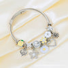 Wholesale Lovely Animal Style Stainless Steel Electroplated Beaded Bracelet With Multielement Oil Drop Rhinestone Jewelry Accessories
