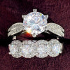 Wholesale Lovers Ring Copper Light Luxury Geometric Zircon
