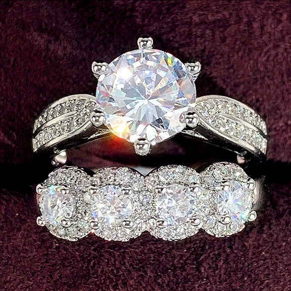 Wholesale Lovers Ring Copper Light Luxury Geometric Zircon