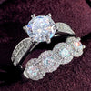 Wholesale Lovers Ring Copper Light Luxury Geometric Zircon