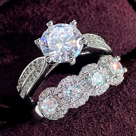Wholesale Lovers Ring Copper Light Luxury Geometric Zircon