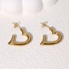 Wholesale Loveshaped Stainless Steel Stud Earrings For Women With Electroplating In Simple Fashion