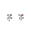 Wholesale Lucky Clover Stud Earrings For Women In Fresh Mori Style Made Of Sterling Silver S925 With Flower Pattern And Diamond Design