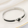 Wholesale Lucky Clover Titanium Steel Enamel Bracelet For Female With Electroplating Treatment