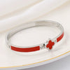 Wholesale Lucky Clover Titanium Steel Enamel Bracelet For Female With Electroplating Treatment