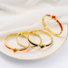 Wholesale Lucky Clover Titanium Steel Enamel Bracelet For Female With Electroplating Treatment