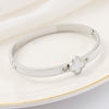 Wholesale Lucky Clover Titanium Steel Enamel Bracelet For Female With Electroplating Treatment
