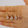 Wholesale Lucky Fancy Fourleaf Clover Necklace For Women Copper 18K Gold Plated Ins Style