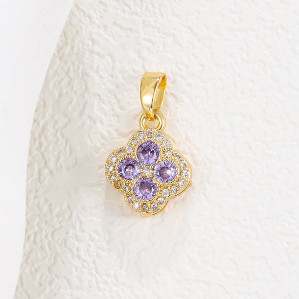 Wholesale Lucky Fancy Fourleaf Clover Necklace For Women Copper 18K Gold Plated Ins Style