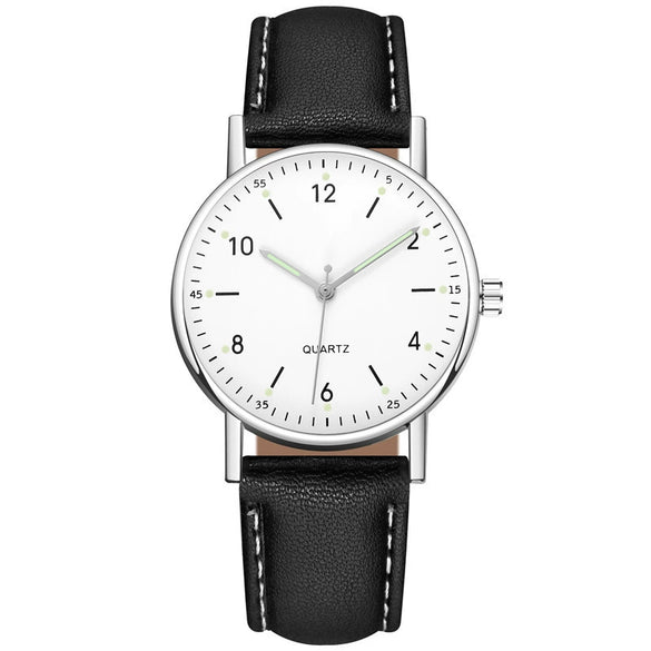 Wholesale Luminous Casual Digital Belt Quartz Watch For Men And Women Metal Case Stainless Steel Buckle Round Dial Ordinary Glass Mirror