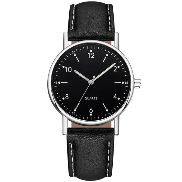 Wholesale Luminous Casual Digital Belt Quartz Watch For Men And Women Metal Case Stainless Steel Buckle Round Dial Ordinary Glass Mirror