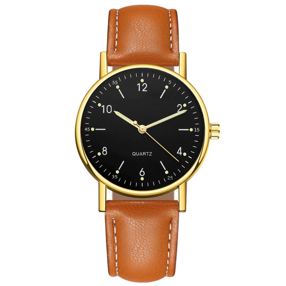 Wholesale Luminous Casual Digital Belt Quartz Watch For Men And Women Metal Case Stainless Steel Buckle Round Dial Ordinary Glass Mirror