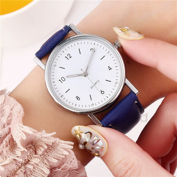 Wholesale Luminous Casual Digital Belt Quartz Watch For Men And Women Metal Case Stainless Steel Buckle Round Dial Ordinary Glass Mirror