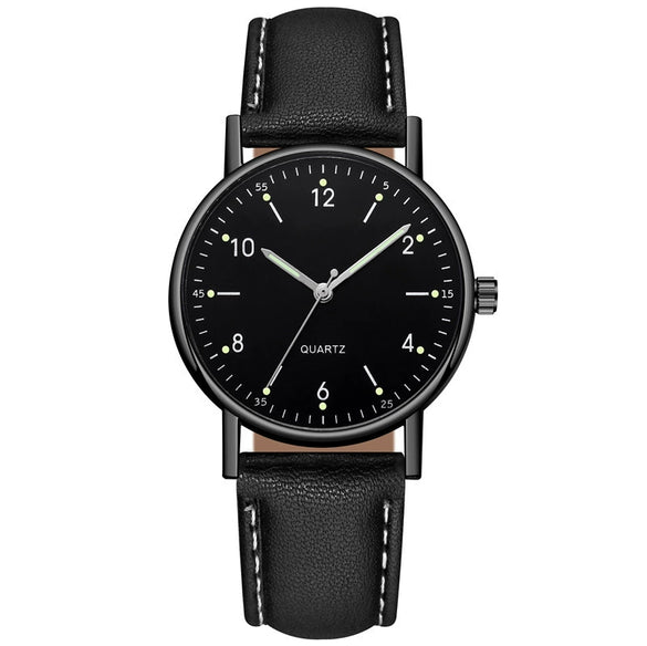 Wholesale Luminous Casual Digital Belt Quartz Watch For Men And Women Metal Case Stainless Steel Buckle Round Dial Ordinary Glass Mirror