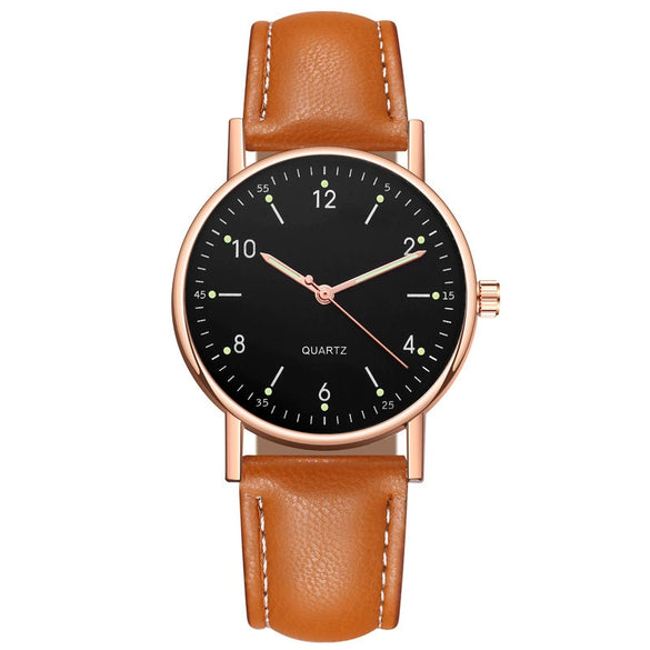 Wholesale Luminous Casual Digital Belt Quartz Watch For Men And Women Metal Case Stainless Steel Buckle Round Dial Ordinary Glass Mirror