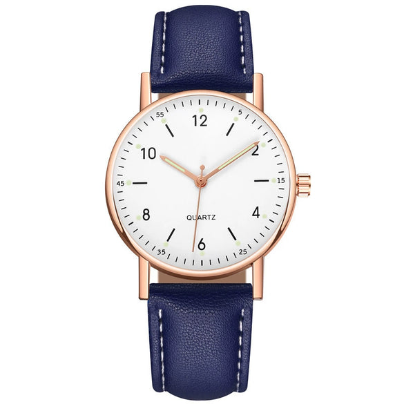 Wholesale Luminous Casual Digital Belt Quartz Watch For Men And Women Metal Case Stainless Steel Buckle Round Dial Ordinary Glass Mirror