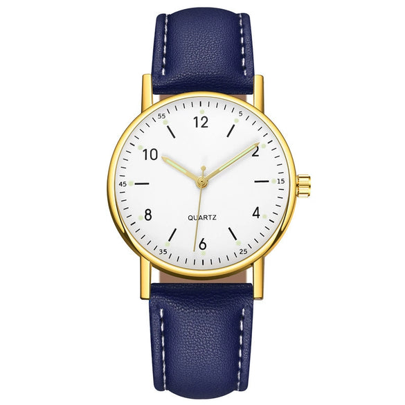 Wholesale Luminous Casual Digital Belt Quartz Watch For Men And Women Metal Case Stainless Steel Buckle Round Dial Ordinary Glass Mirror