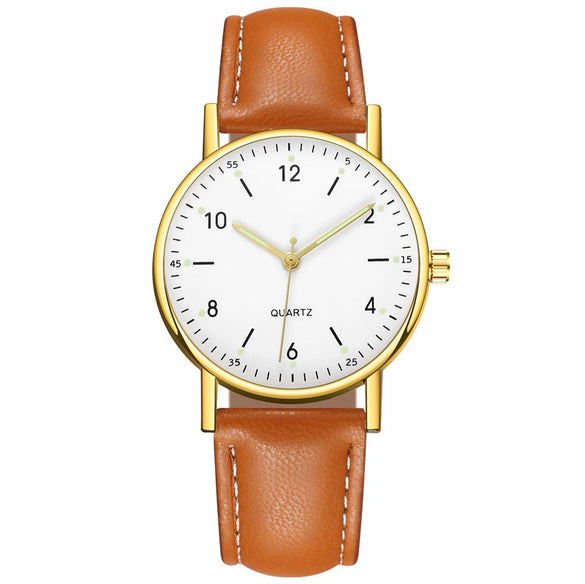 Wholesale Luminous Casual Digital Belt Quartz Watch For Men And Women Metal Case Stainless Steel Buckle Round Dial Ordinary Glass Mirror