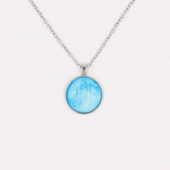 Wholesale Luminous Constellation Crystal Necklace With Moon Pendant For Men And Women